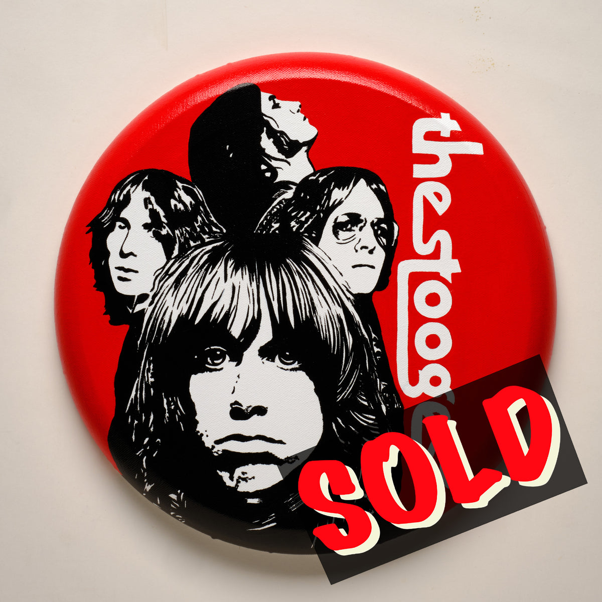 1969 (The Stooges) – ORIGINAL ACRYLIC PAINTING ON 12" ROUND CANVAS