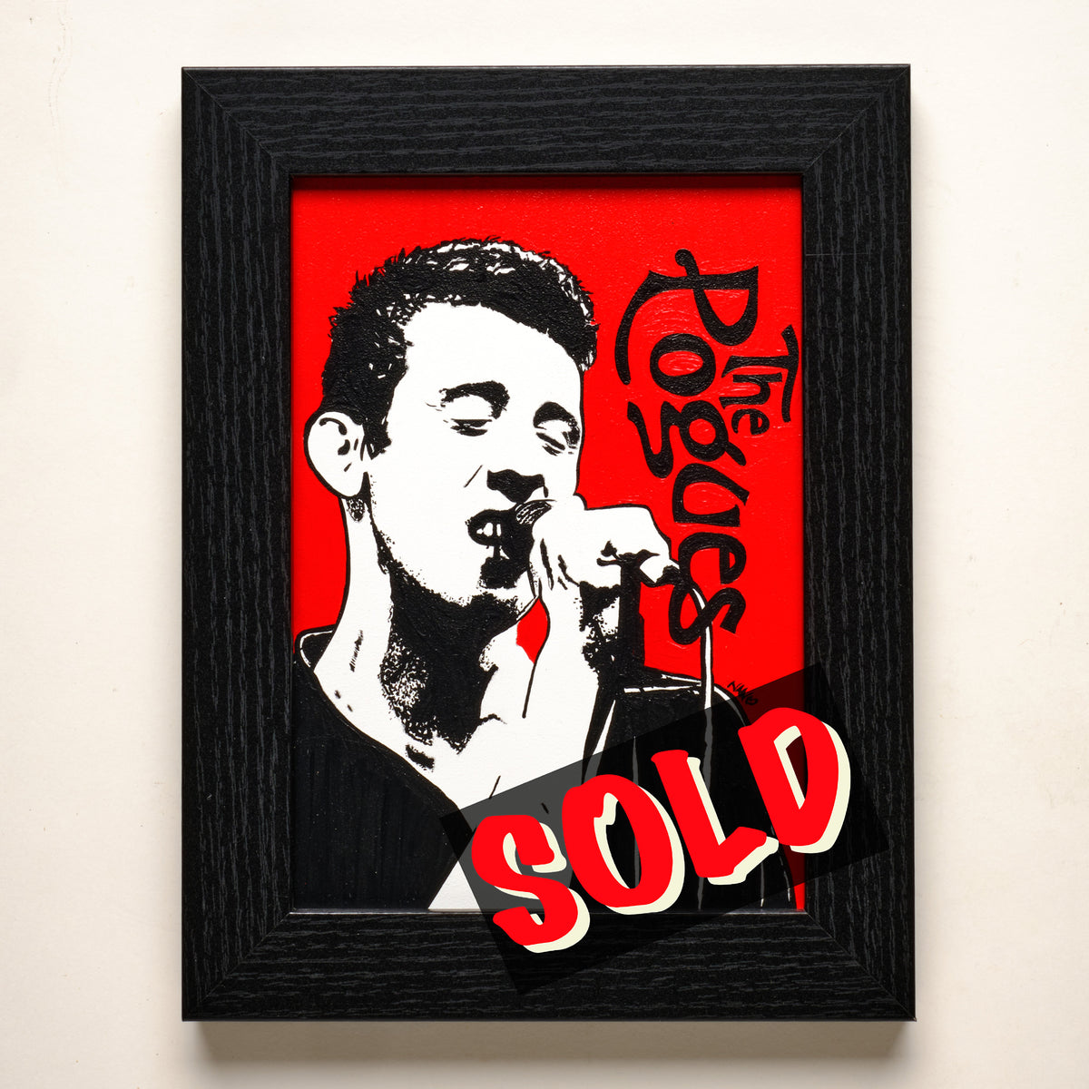 Shane (The Pogues) – 5"×7" FRAMED ORIGINAL PAINTING