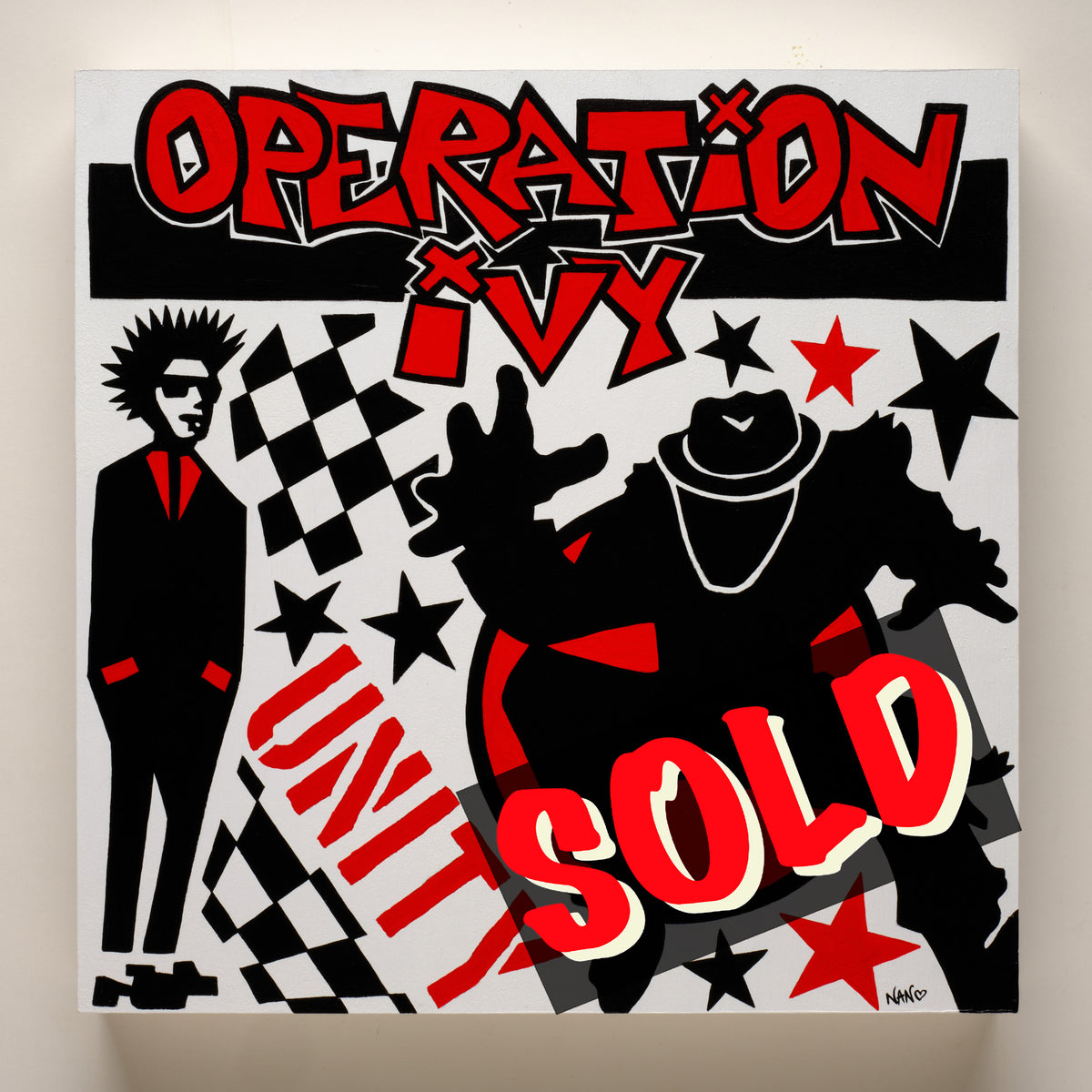 Unity (Operation Ivy) – ORIGINAL ACRYLIC PAINTING ON 12"×12"×1.5" GESSOBORD (CRADLED)