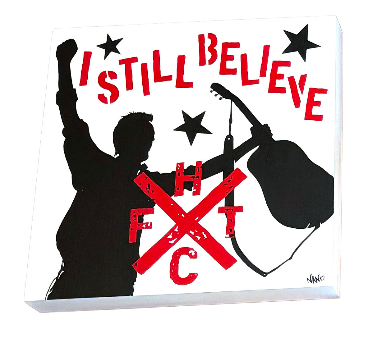I Still Believe (Frank Turner) – ORIGINAL ACRYLIC PAINTING ON 12&quot;×12&quot;×1.5&quot; GESSOBORD (CRADLED)