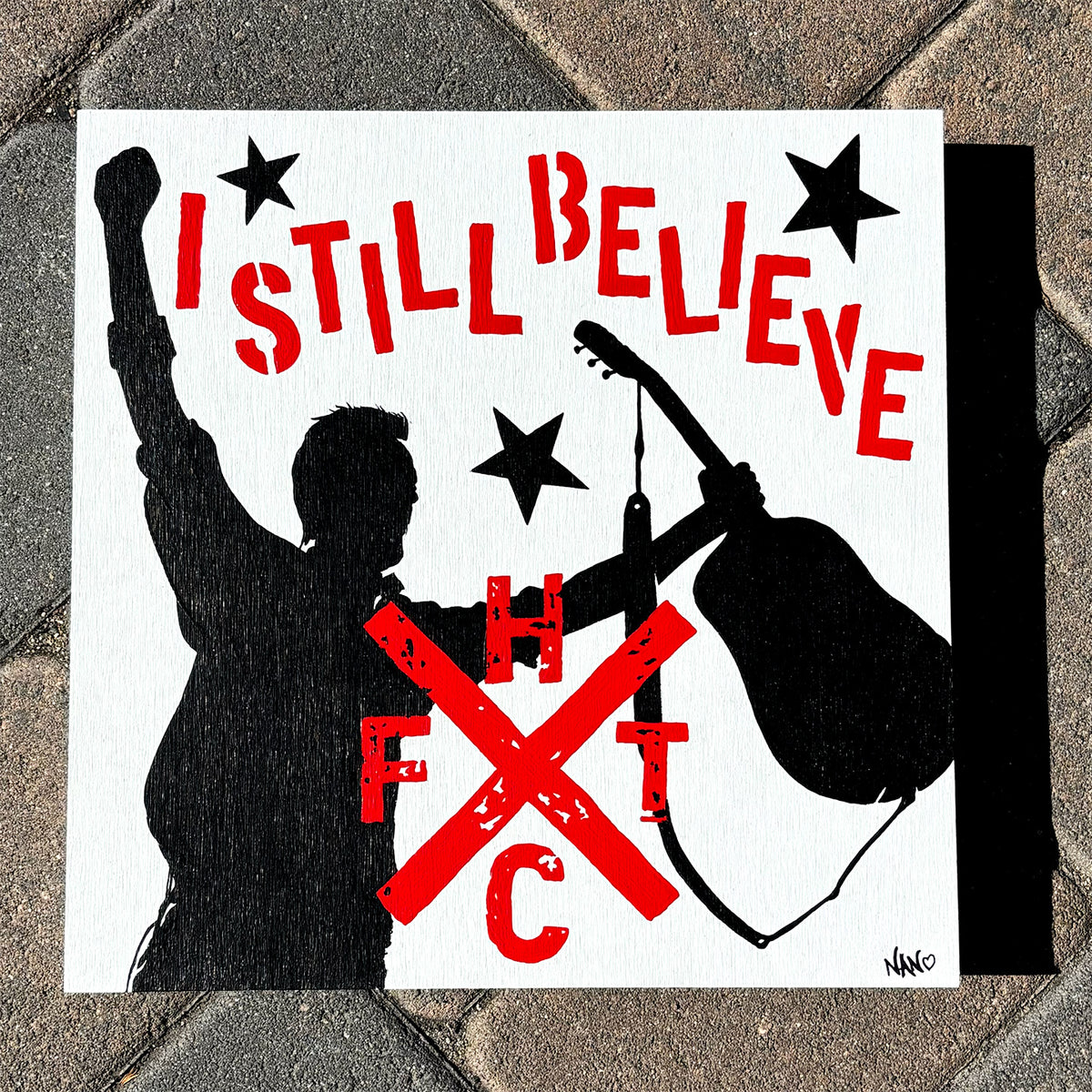 I Still Believe (Frank Turner) – ORIGINAL ACRYLIC PAINTING ON 12&quot;×12&quot;×1.5&quot; GESSOBORD (CRADLED)