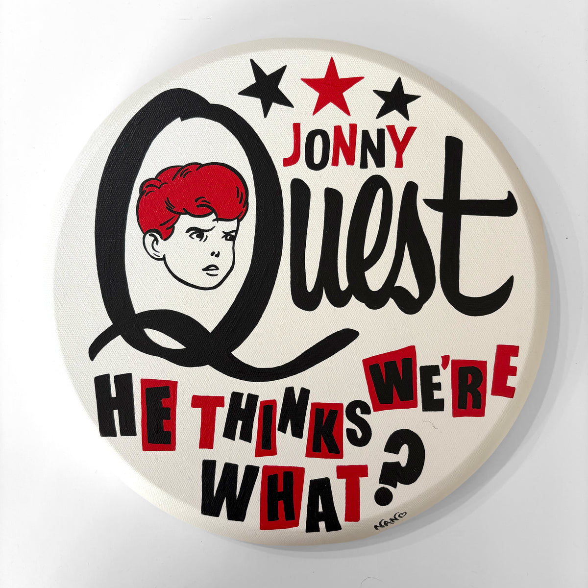 Johnny Quest (Less Than Jake) – ORIGINAL ACRYLIC PAINTING ON 12&quot; ROUND CANVAS