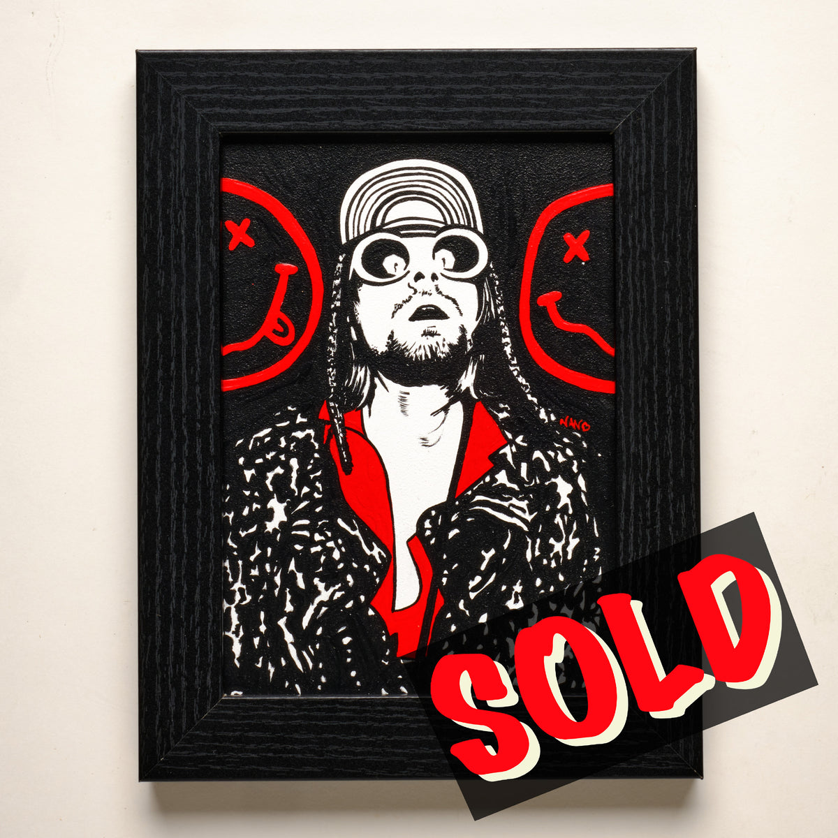 Kurt (Nirvana) – 5"×7" FRAMED ORIGINAL PAINTING