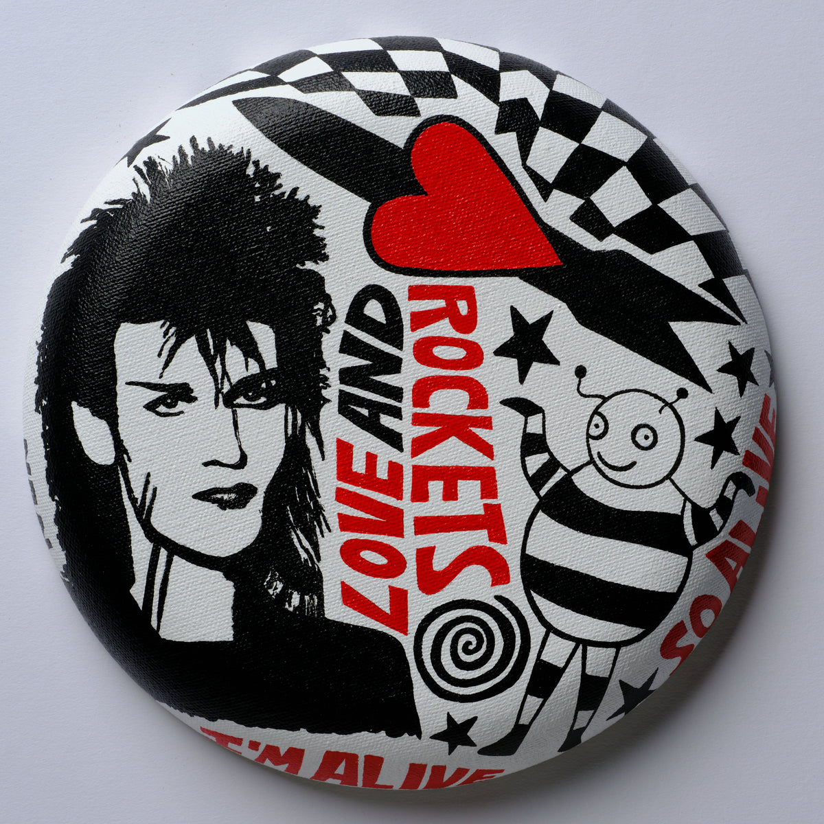 Love And Rockets 8&quot; Round Original Painting 2023