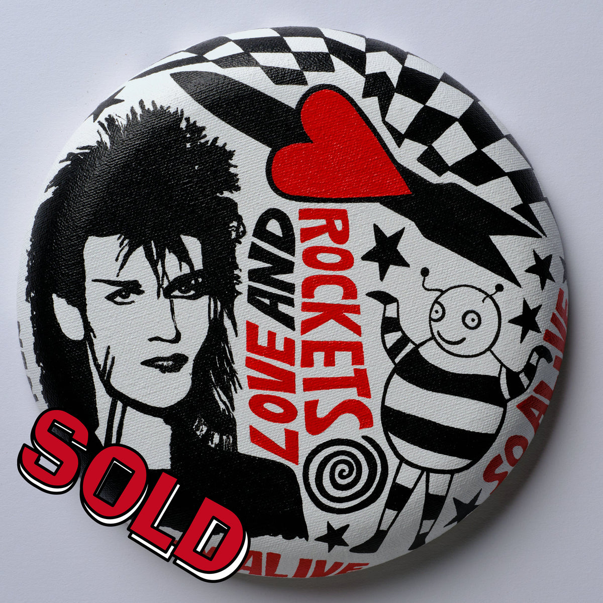 Love And Rockets 8&quot; Round Original Painting 2023