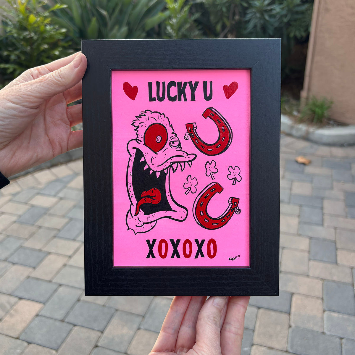 LTJ - Lucky U 5”x7” Framed Original Painting