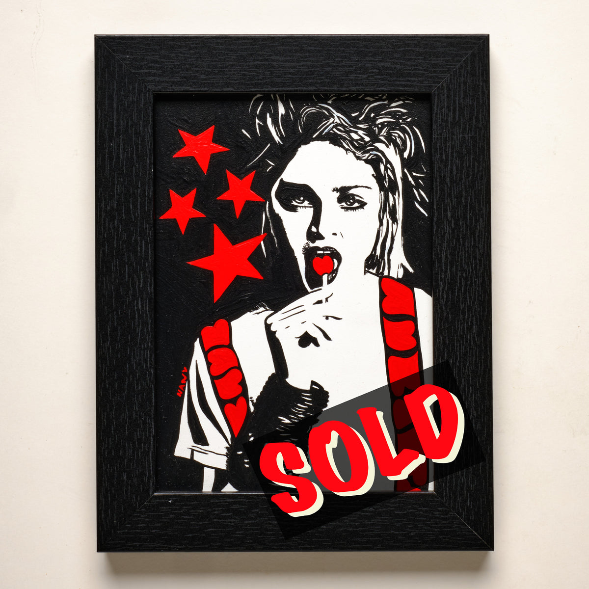 Material Girl (Madonna) – 5"×7" FRAMED ORIGINAL PAINTING