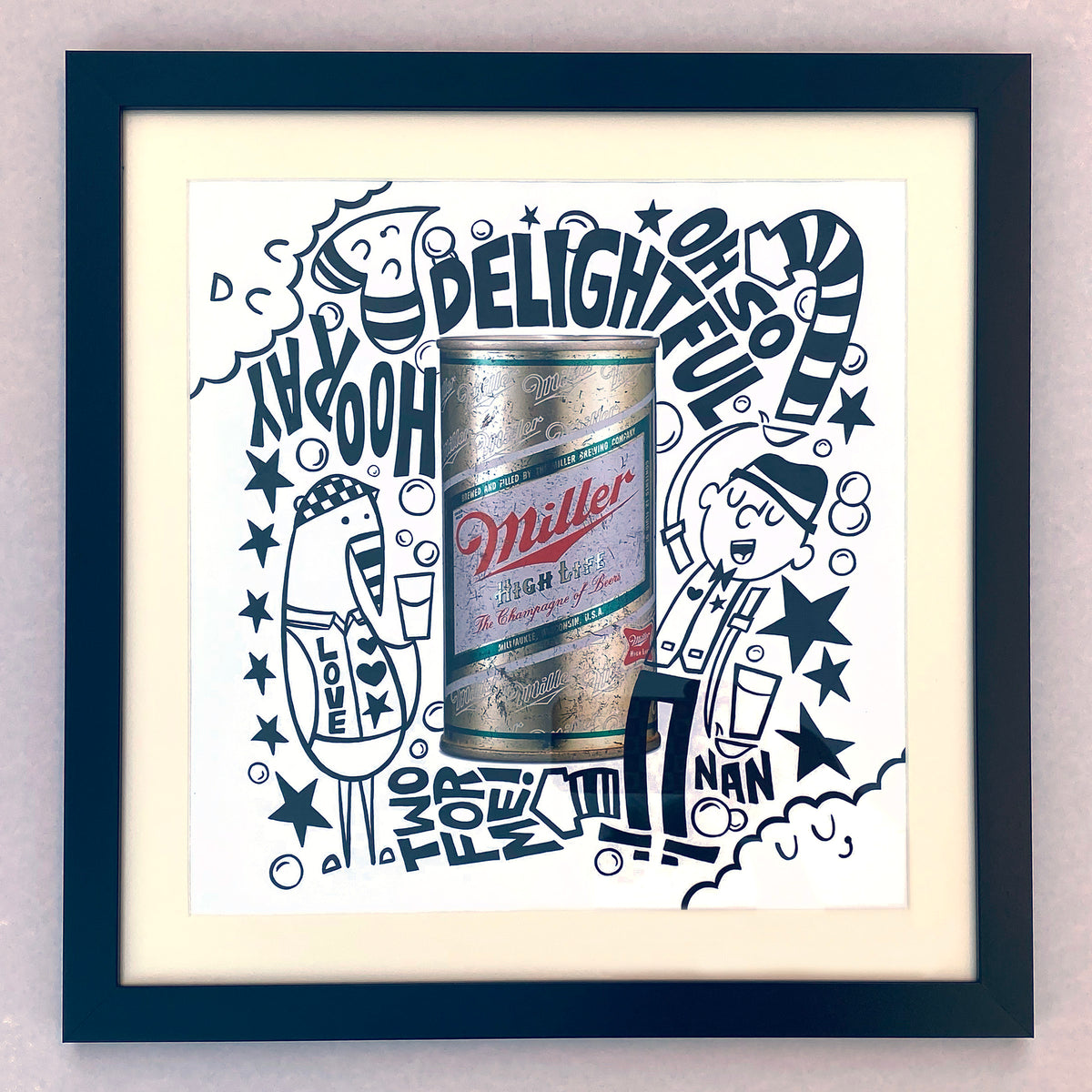 Miller High Life Beer Can Mixed Media on Paper
