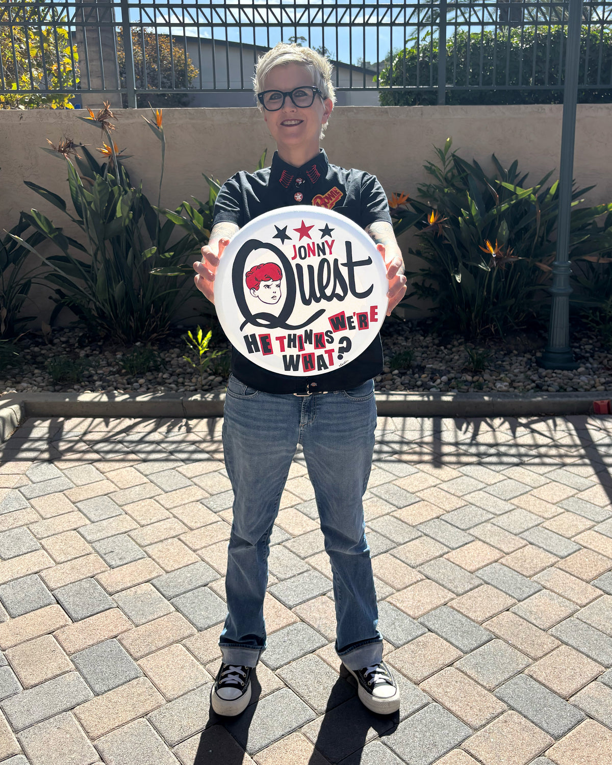 Johnny Quest (Less Than Jake) – ORIGINAL ACRYLIC PAINTING ON 12" ROUND CANVAS