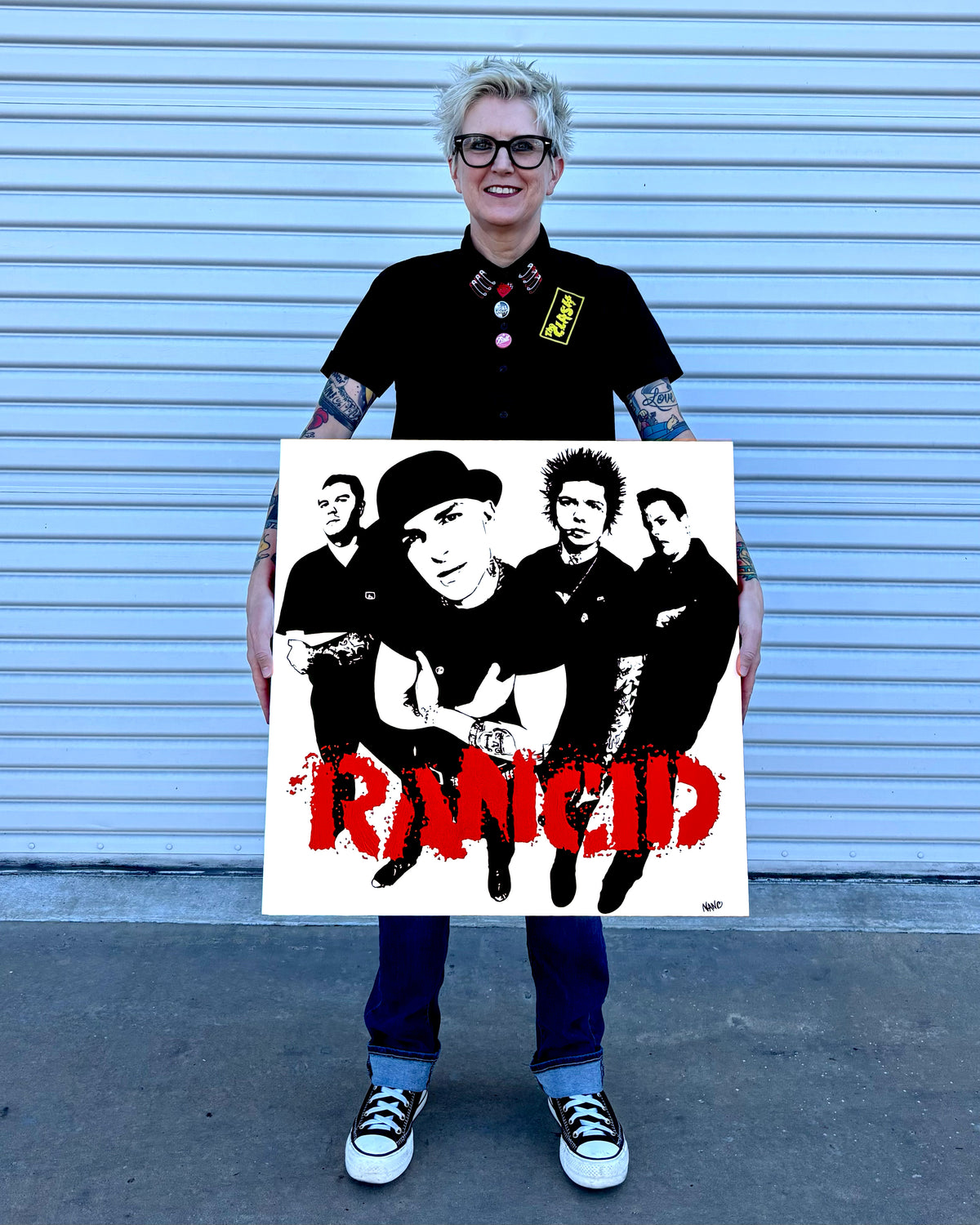 Let's Go! (Rancid) – ORIGINAL ACRYLIC PAINTING ON 24"×24"×2" GESSOBORD (CRADLED)