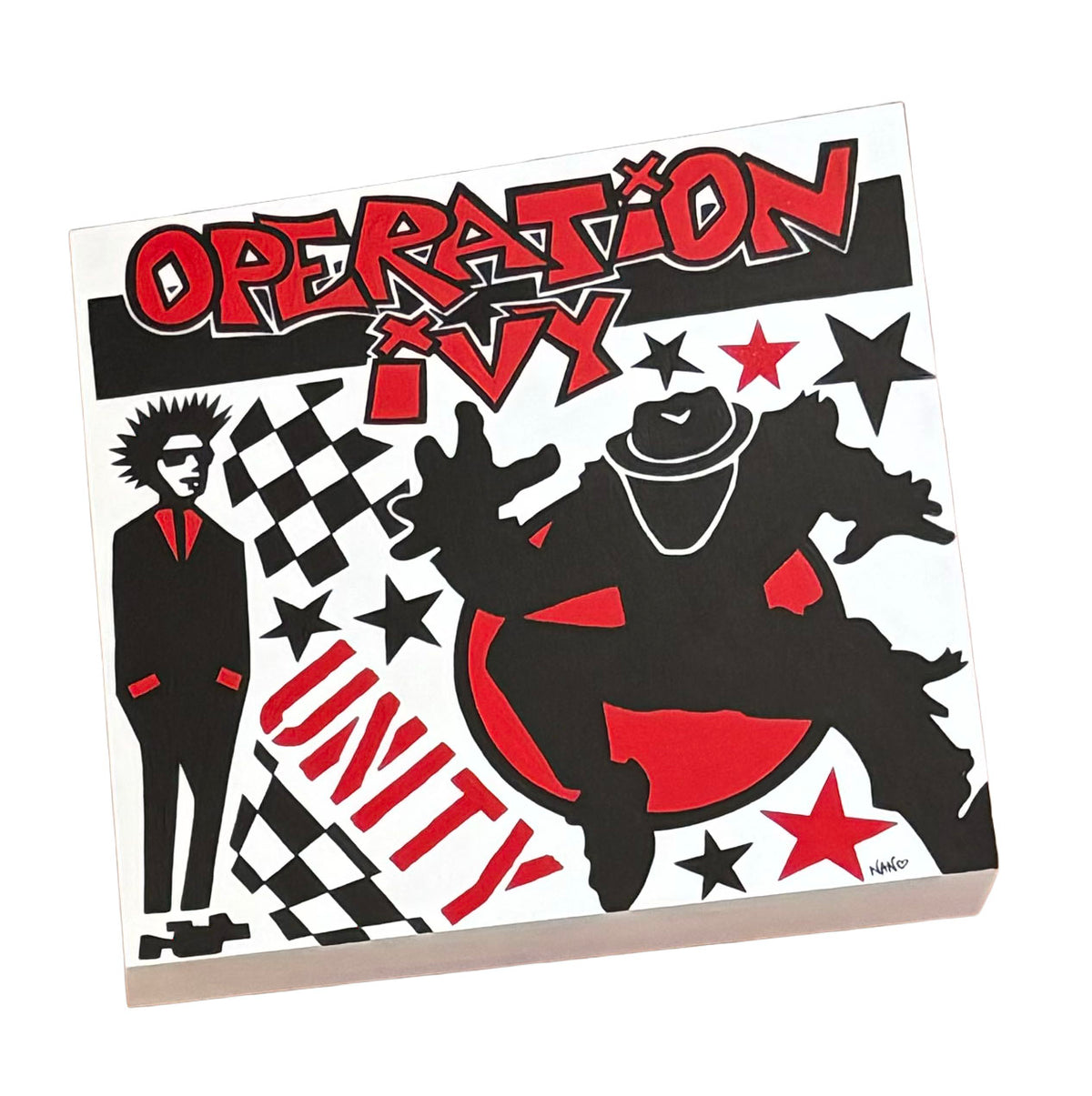 Unity (Operation Ivy) – ORIGINAL ACRYLIC PAINTING ON 12&quot;×12&quot;×1.5&quot; GESSOBORD (CRADLED)
