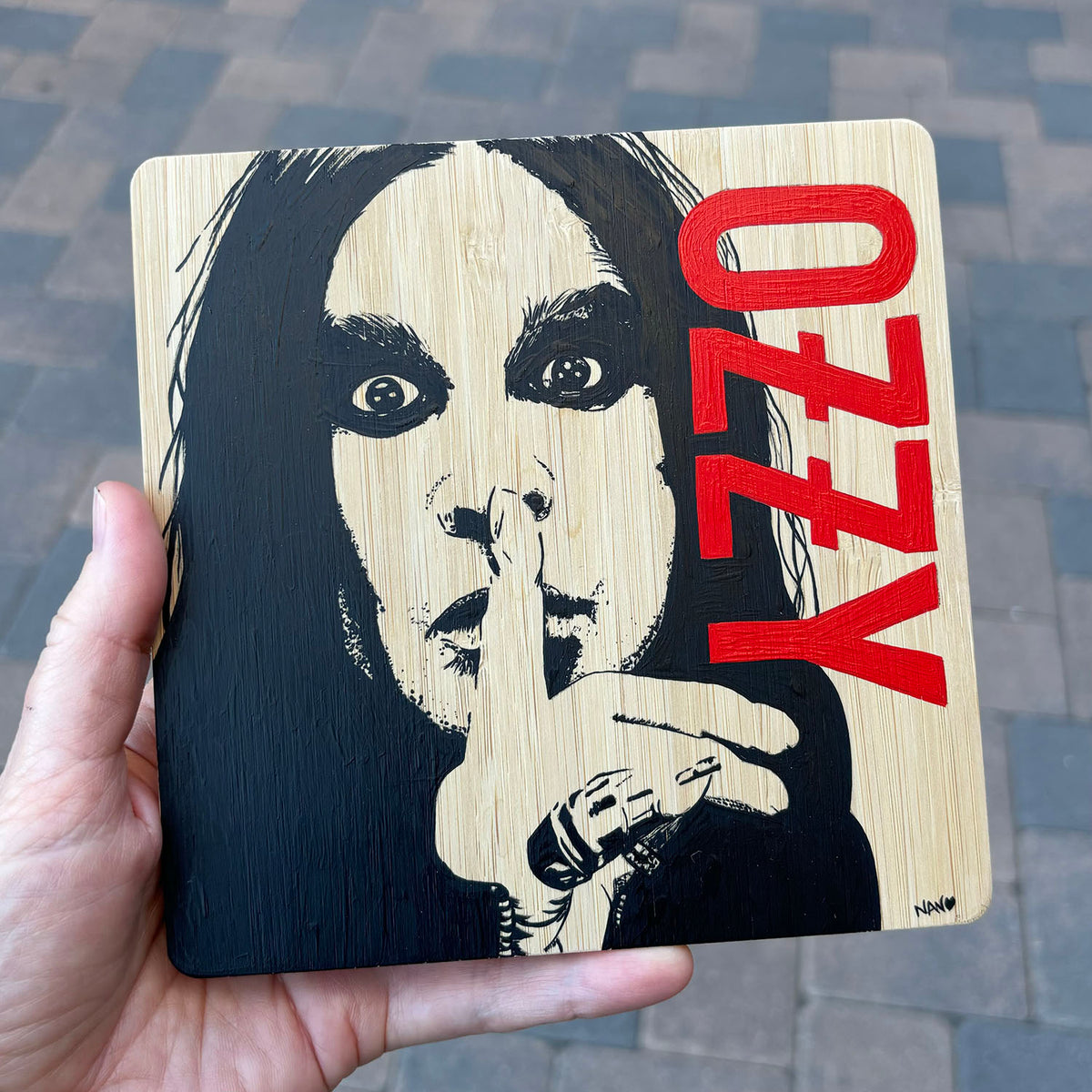 Ozzy - 6”x6” Original Painting on Bamboo
