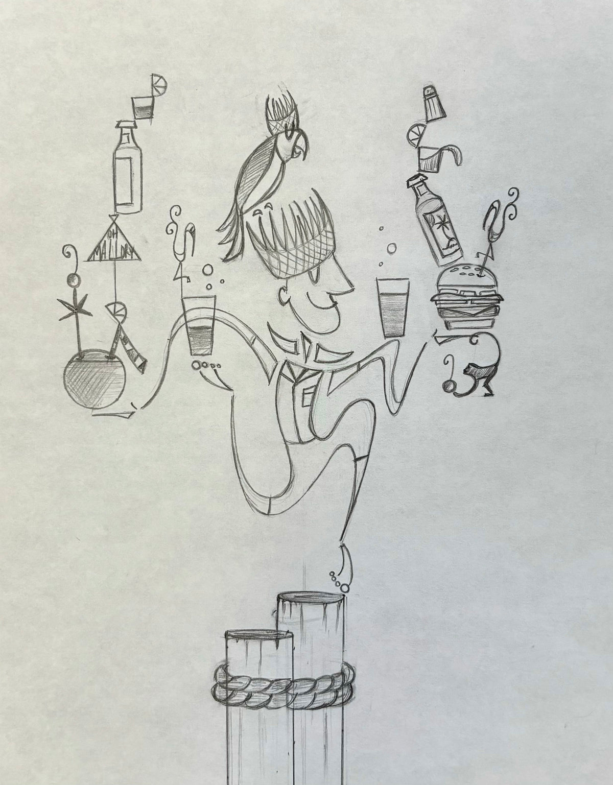 RARE “The Pineapple King” Original Drawing/Concept Art