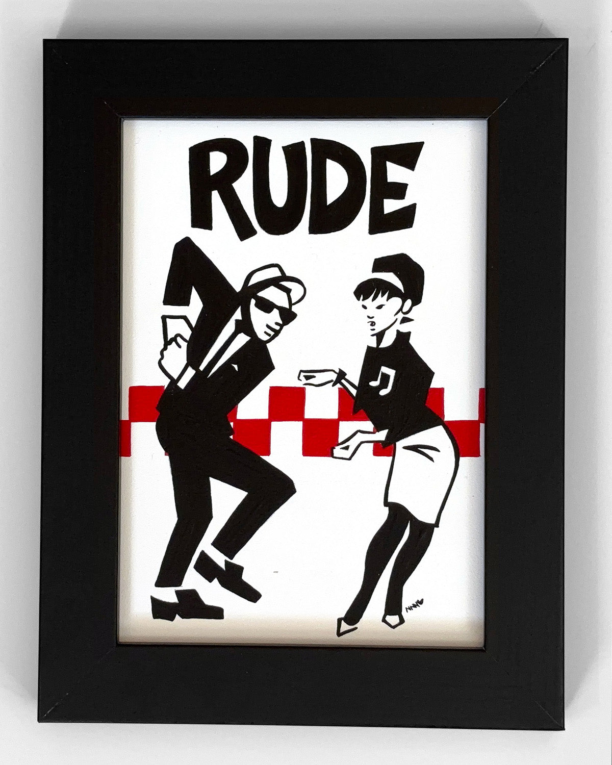 2 Tone "Rude" - 5”x7” Framed Original Painting