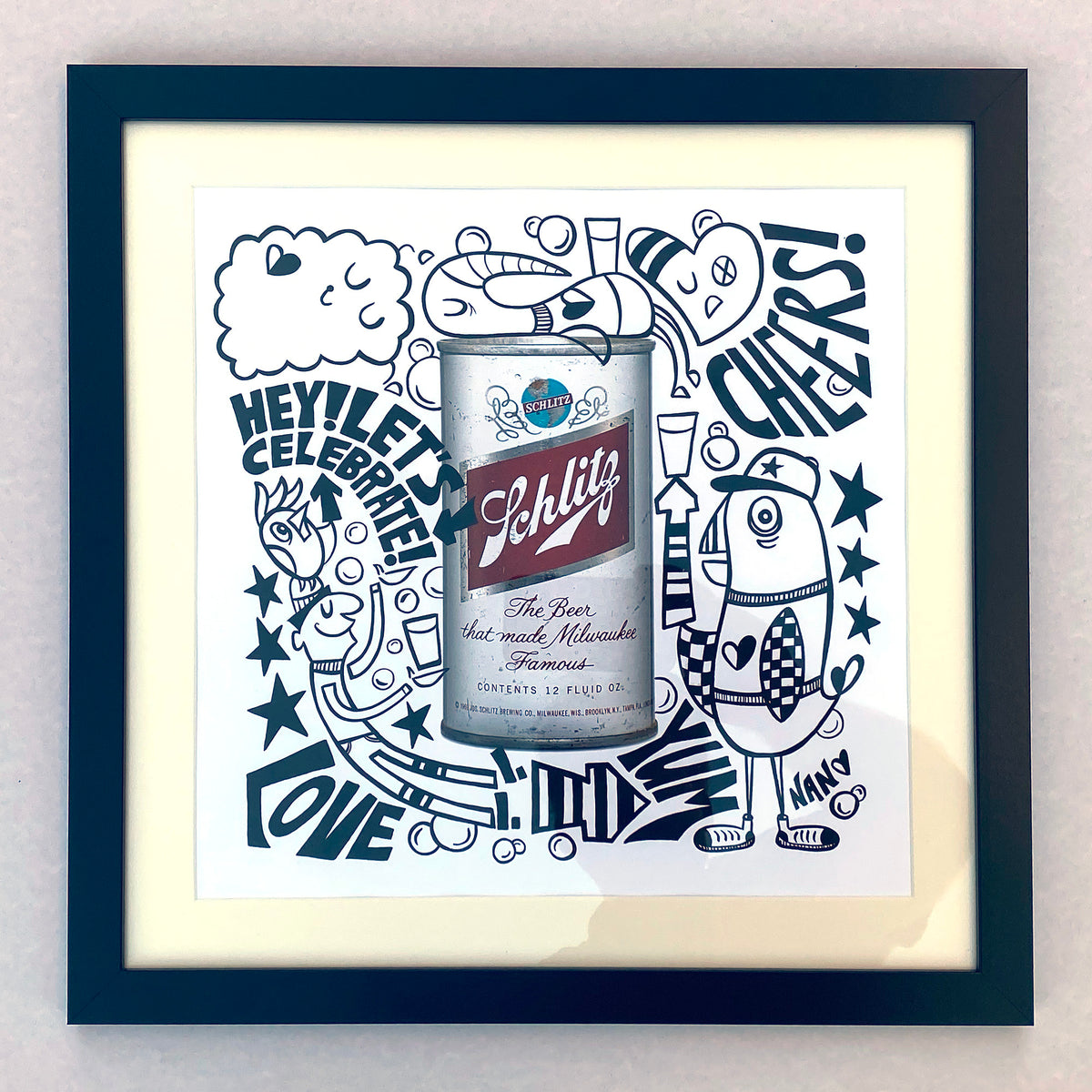 Schlitz Beer Can Mixed Media on Paper