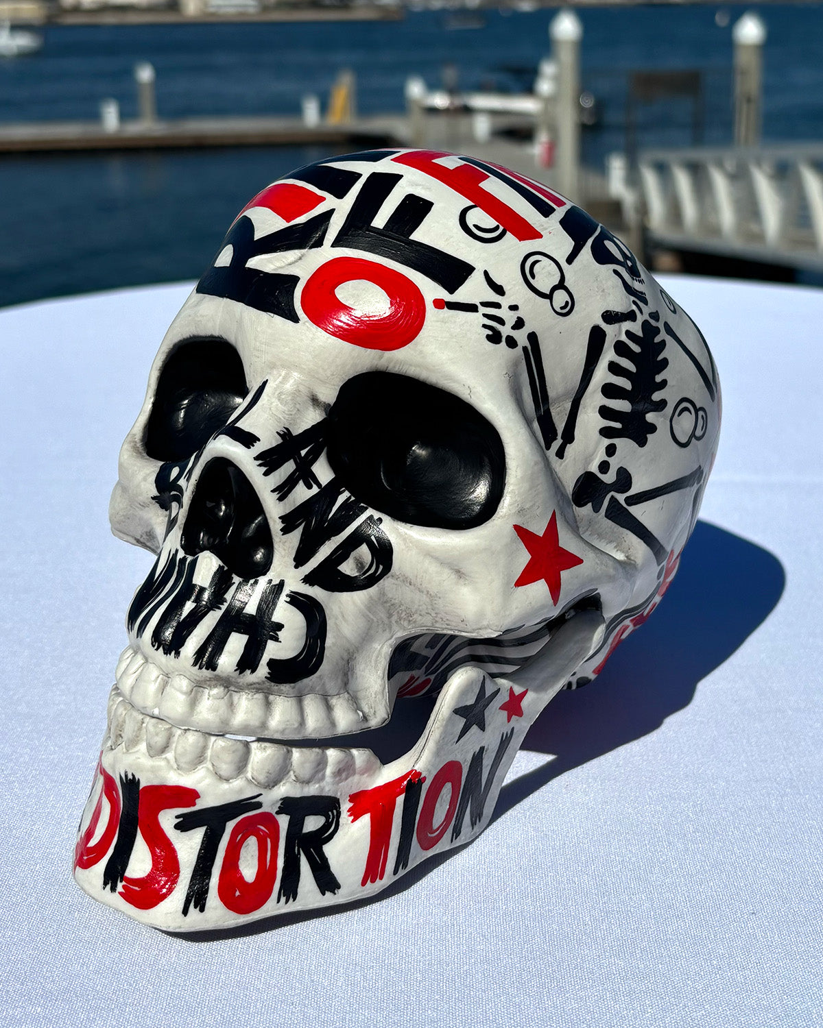 The Social D Skull 2026 - hand-painted resin skull by Nan Coffey
