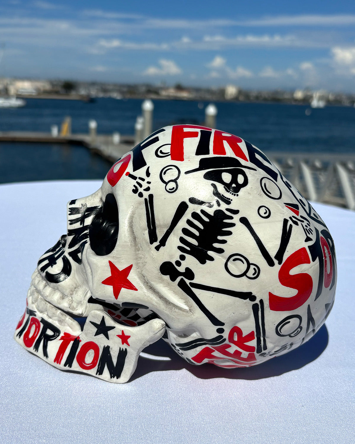 The Social D Skull 2026 - hand-painted resin skull by Nan Coffey