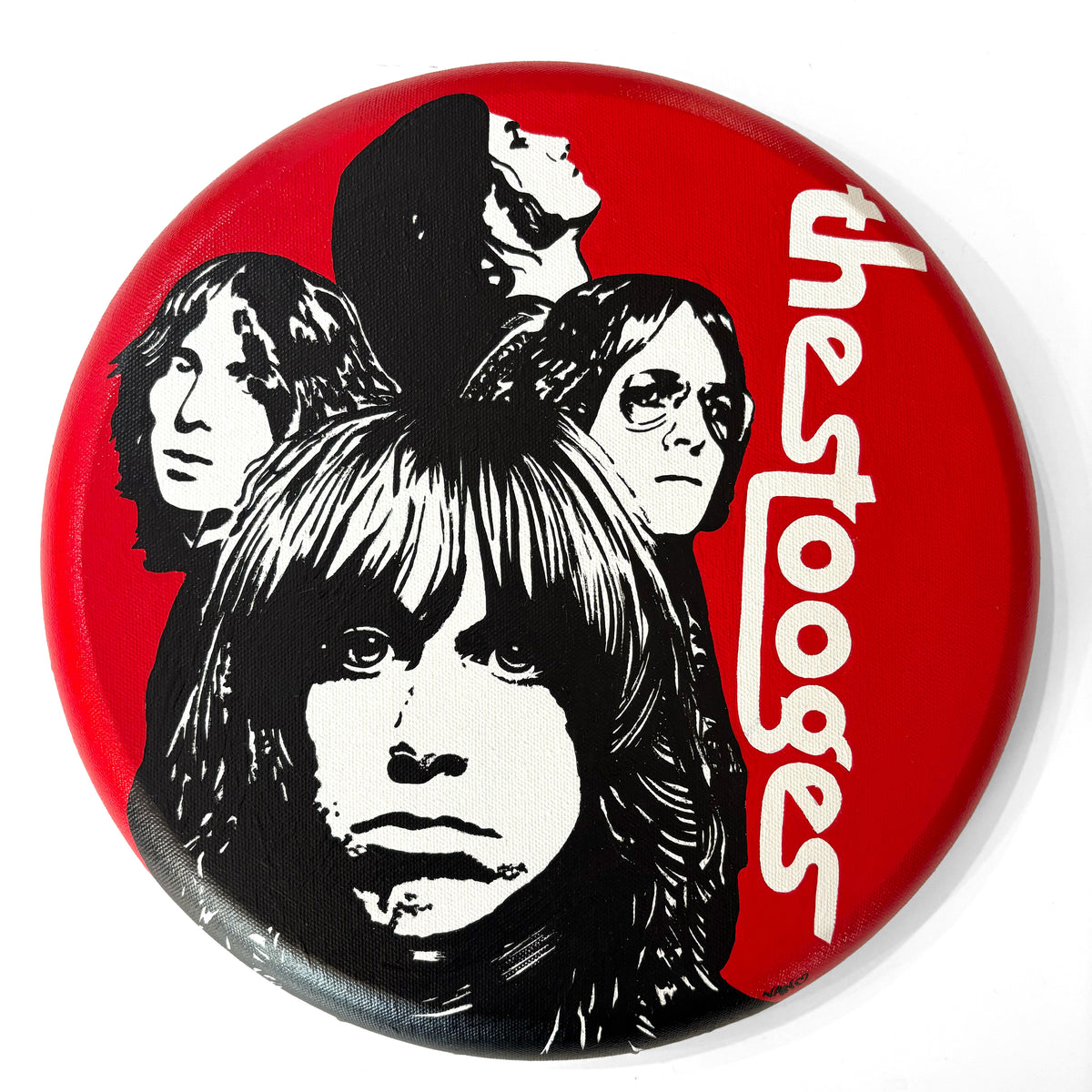 1969 (The Stooges) – ORIGINAL ACRYLIC PAINTING ON 12&quot; ROUND CANVAS