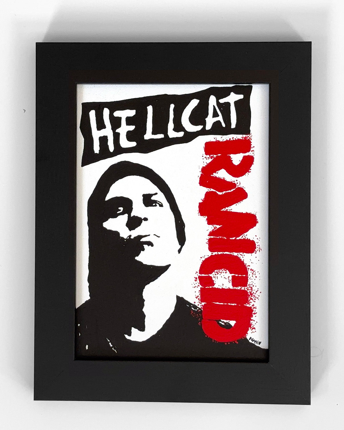 Tim Hellcat Rancid - 5”x7” Framed Original Painting