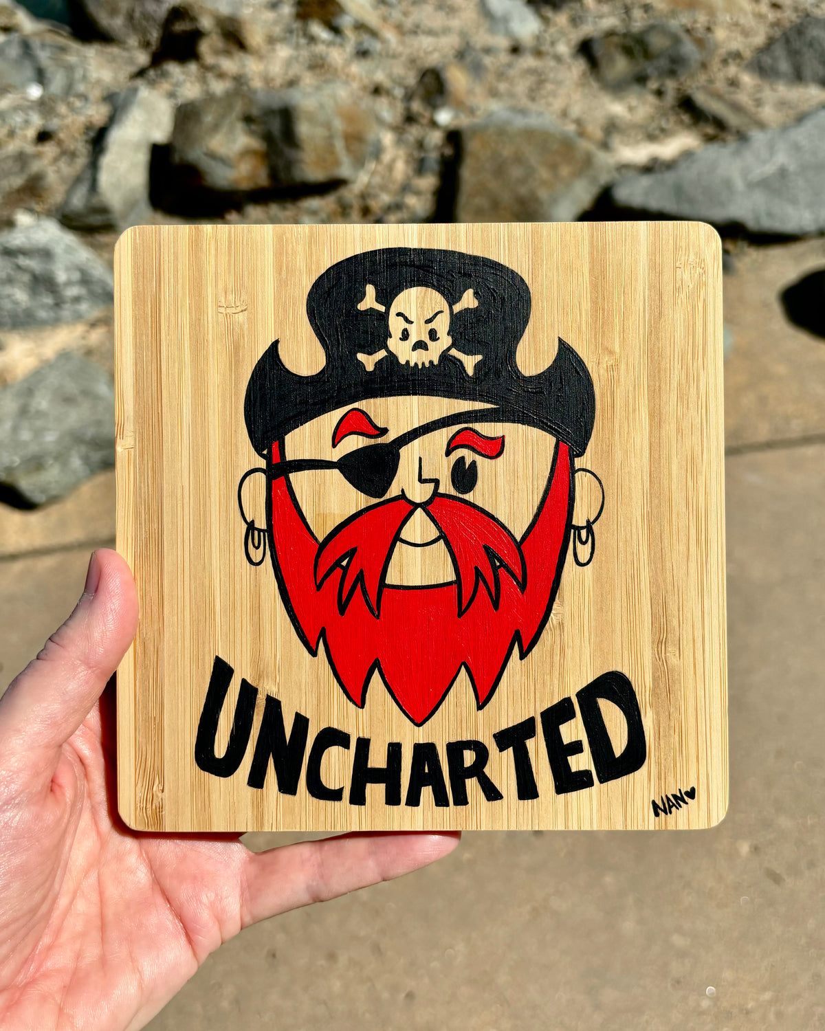 LTJ Uncharted - 6”x6” Original Painting on Bamboo