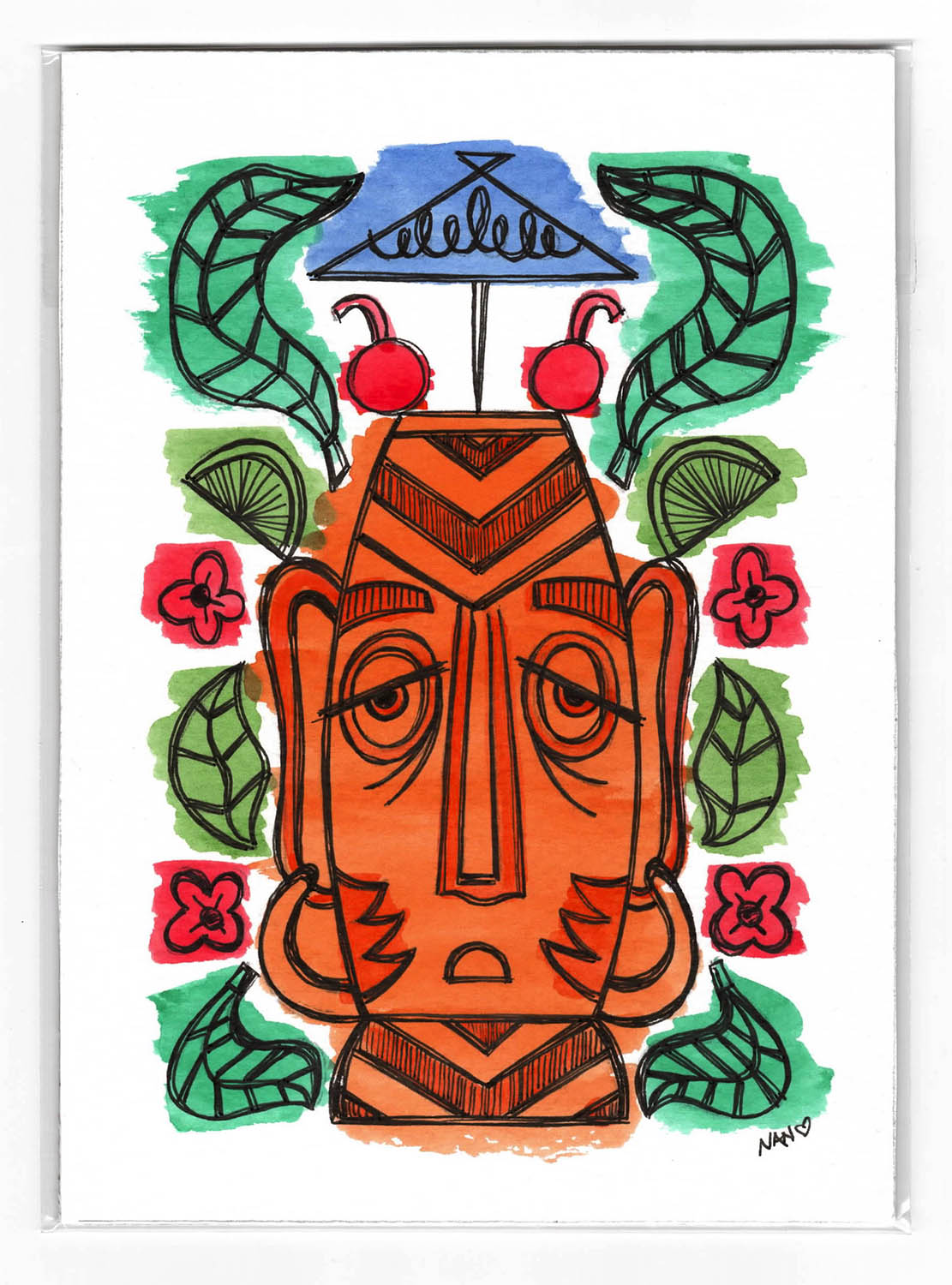 Grab n Go! Signed Watercolor + Ink Original - Jungle Love #1