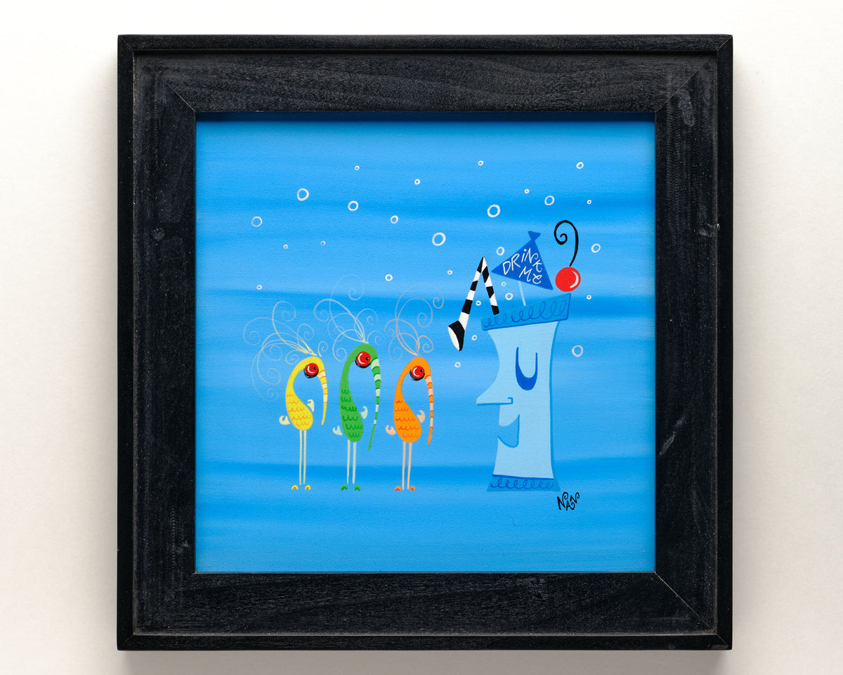 You Go First - 8”x8” Framed Original Painting