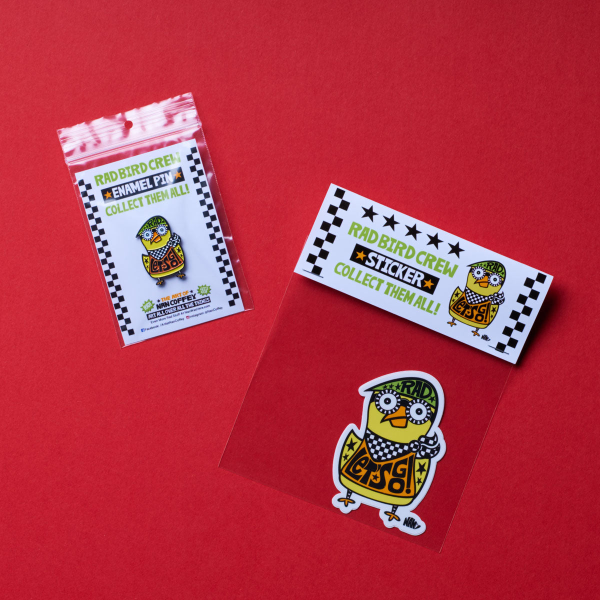 🐤 Rad Bird 🐤  Pin &amp; Sticker Bundle