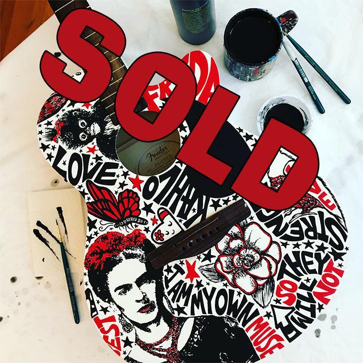 Frida Kahlo Guitar - The Art Of Nan Coffey