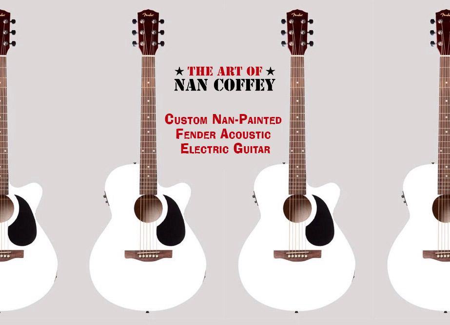 Custom Nan-Painted Fender Acoustic Electric Guitar - The Art Of Nan Coffey